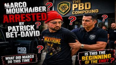 Patrick Bet David might arrest Always Marco Moukhaiber at PBD Podcast Compound